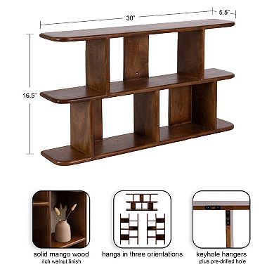 Madero Wooden Wall Shelf 30x17