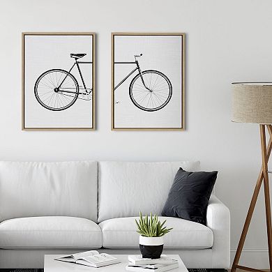 Sylvie Bicycle Framed Canvas by Simon Te of Tai Prints