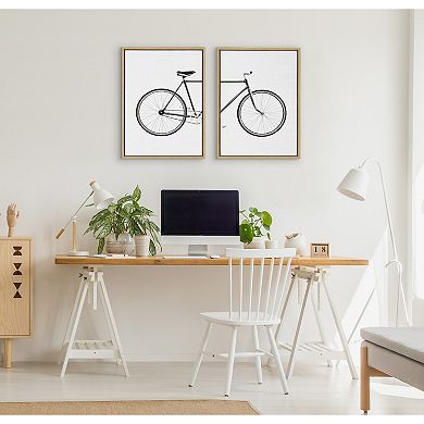 Sylvie Bicycle Framed Canvas by Simon Te of Tai Prints
