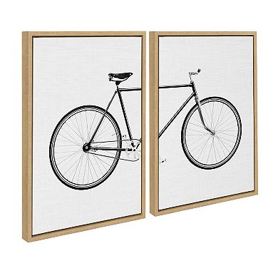 Sylvie Bicycle Framed Canvas by Simon Te of Tai Prints