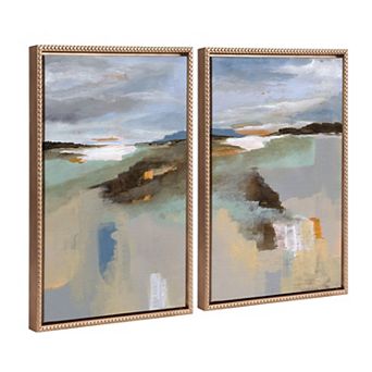 Sylvie Big Sur I and II Framed Canvas Art Set by Nikita Jariwala