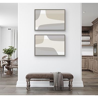 Sylvie Comforting Curves Abstract No 1 and No 2 Framed Canvas by The Creative Bunch Studio