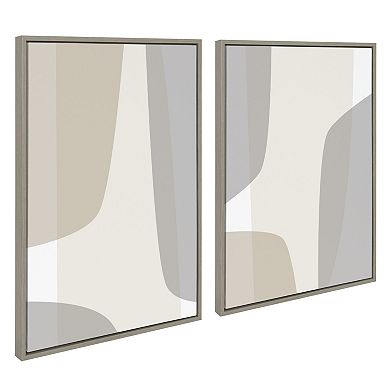 Sylvie Comforting Curves Abstract No 1 and No 2 Framed Canvas by The Creative Bunch Studio