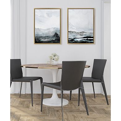 Sylvie Blue Layers Framed Canvas by Maja Mitrovic of Makes My Day Happy