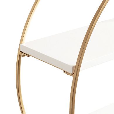 Sequoia Wood and Metal Round Wall Shelf 24" Diameter