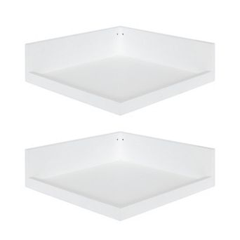 Levie Floating Corner Wood Wall Shelf Set 2 pc