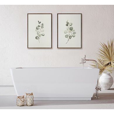 Sylvie Eucalyptus Framed Canvas Set by Maja Mitrovic of Makes My Day Happy