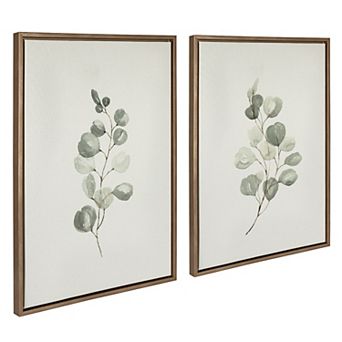 Sylvie Eucalyptus Framed Canvas Set by Maja Mitrovic of Makes My Day Happy