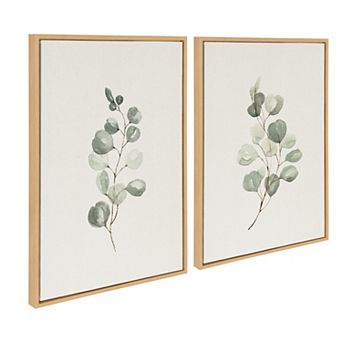 Sylvie Eucalyptus Framed Canvas Set by Maja Mitrovic of Makes My Day Happy