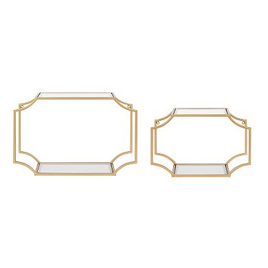 Ciel Modern Glam Metal Wall Shelf Set 2 Piece 18 inch