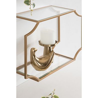 Ciel Modern Glam Metal Wall Shelf Set 2 Piece 18 inch