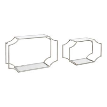 Ciel Modern Glam Metal Wall Shelf Set 2 pc 18 inch