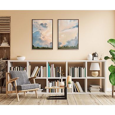 Sylvie Clouds Framed Canvas Set by Mary Sparrow 2 Piece 18x24