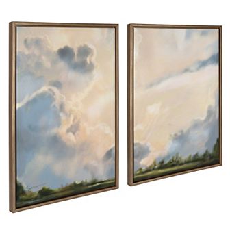Sylvie Clouds Framed Canvas Set by Mary Sparrow 2 pc 18x24