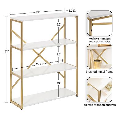 Ascott 4-Tier Wall Shelf 24x32x9