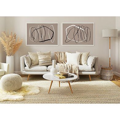 Sylvie Expressive Abstract 1 and 2 Framed Canvas Art Set by The Creative Bunch Studio