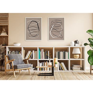 Sylvie Expressive Abstract 1 and 2 Framed Canvas Art Set by The Creative Bunch Studio