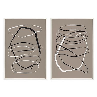 Sylvie Expressive Abstract 1 and 2 Framed Canvas Art Set by The Creative Bunch Studio
