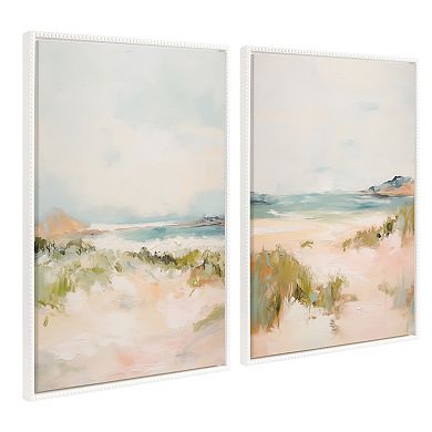 Sylvie Beaded Tranquil Landscape III and V Framed Canvas Art Set by Amy Lighthall