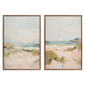 Sylvie Beaded Tranquil Landscape III and V Framed Canvas Art Set by Amy Lighthall