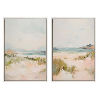 Sylvie Beaded Tranquil Landscape III and V Framed Canvas Art Set by Amy Lighthall