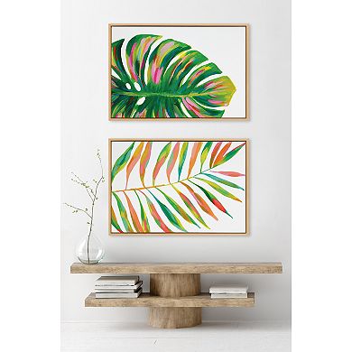 Sylvie EV Monstera and EV Palma No 2 Framed Canvas Art Set by Jessi Raulet of Ettavee