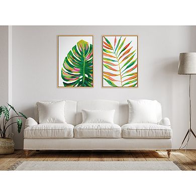 Sylvie EV Monstera and EV Palma No 2 Framed Canvas Art Set by Jessi Raulet of Ettavee