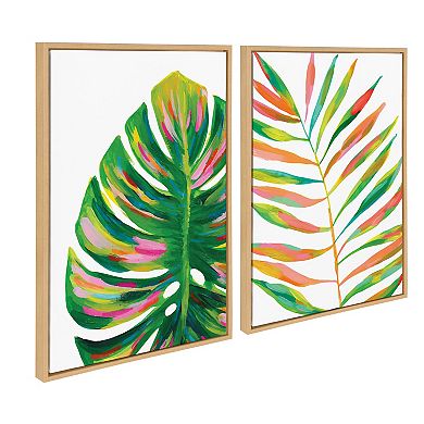 Sylvie EV Monstera and EV Palma No 2 Framed Canvas Art Set by Jessi Raulet of Ettavee