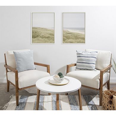Sylvie Peaceful and Serene Coastal Landscape Framed Canvas Art Set by The Creative Bunch Studio