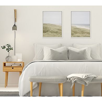 Sylvie Peaceful and Serene Coastal Landscape Framed Canvas Art Set by The Creative Bunch Studio
