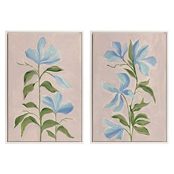 Sylvie Beaded Elegant Spring II and Elegant Spring III Framed Canvas Art Set by Nikita Jariwala