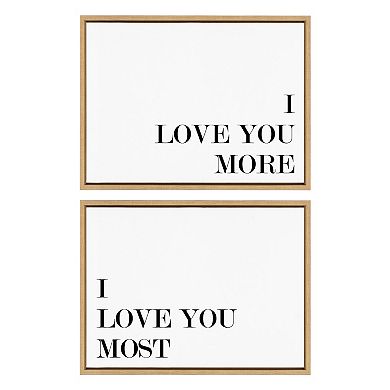 Sylvie I Love You More Framed Canvas Art Set by Maggie Price of Hunt and Gather Goods