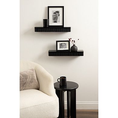 Reid Ribbed Floating Shelves 2 Piece
