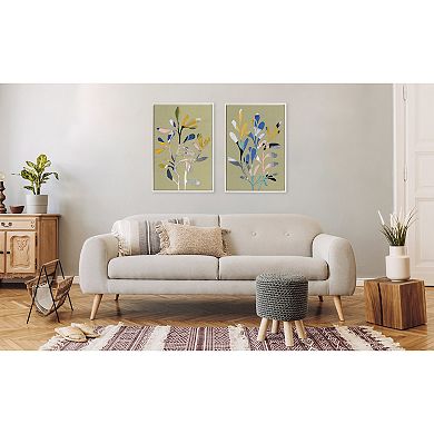 Sylvie Beaded Sedum I and II Framed Canvas Art Set by Nikita Jariwala