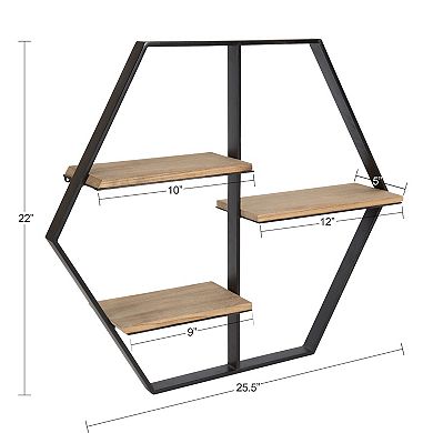 Ladd Hexagon Floating Shelves 25.5x22x5