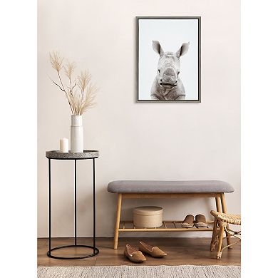 Sylvie Animal Studio Baby Rhino Framed Canvas by Amy Peterson Art Studio
