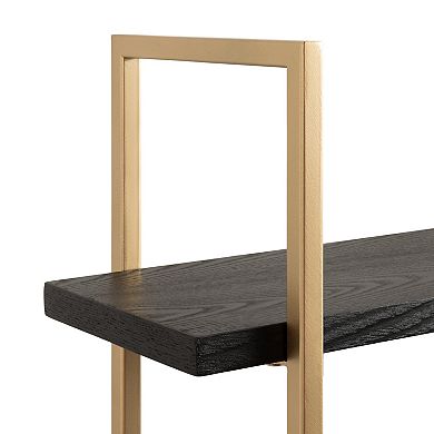 Leigh Wood and Metal Wall Shelf 20x30