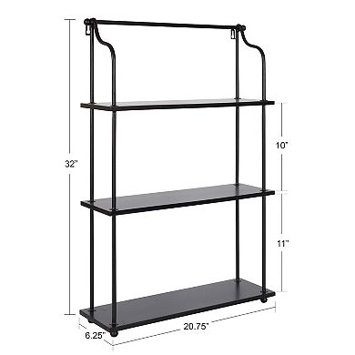 Walters Wood and Metal 3-Tier Shelving 21x32