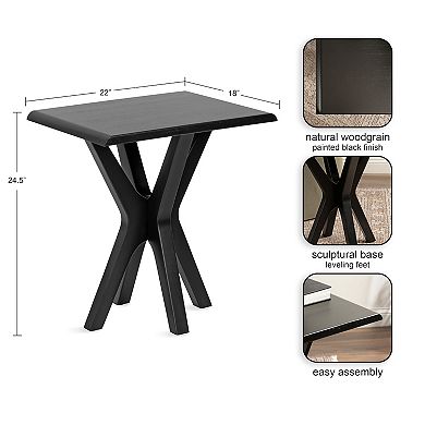 Yates Wood Side Table 22x18x25