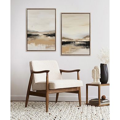 Sylvie Beaded Peaceful Landscape I and II Framed Canvas Art Set by Amy Lighthall