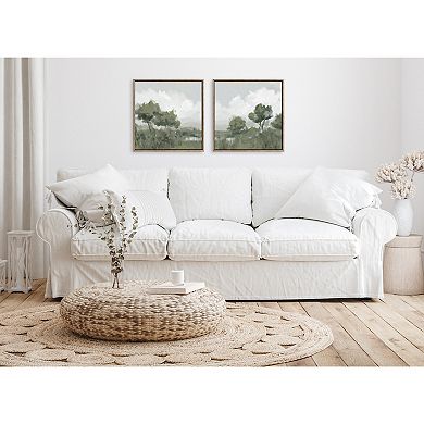 Sylvie Shades of Olive 1 and 2 Framed Canvas Art Set by Mary Sparrow