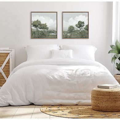 Sylvie Shades of Olive 1 and 2 Framed Canvas Art Set by Mary Sparrow