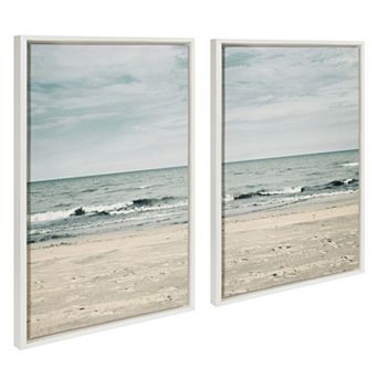 Sylvie Beach 2 Left and Right Framed Canvas by Emiko and Mark Franzen of F2Images