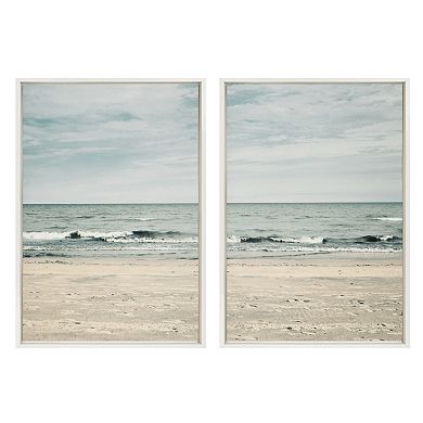 Sylvie Beach 2 Left and Right Framed Canvas by Emiko and Mark Franzen of F2Images