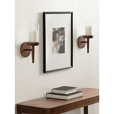 Shae Wood and Glass Wall Sconce 5x5x13