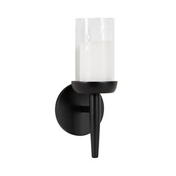 Shae Wood and Glass Wall Sconce 5x5x13
