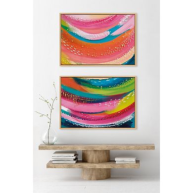 Sylvie Bright Abstract Left and Right Framed Canvas Art Set by Jessi Raulet of Ettavee