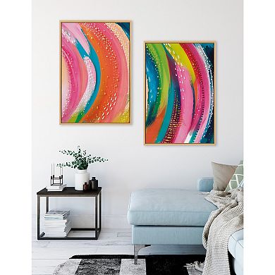 Sylvie Bright Abstract Left and Right Framed Canvas Art Set by Jessi Raulet of Ettavee