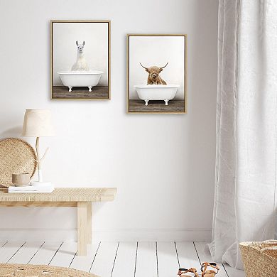 Sylvie Rustic Bubble Bath Framed Canvas Art Set by Amy Peterson Art Studio