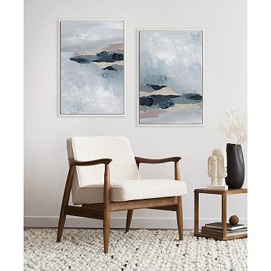 Sylvie Beaded Coast 2 v1 and Coast 2 v2 Framed Canvas Art Set by Nikita Jariwala